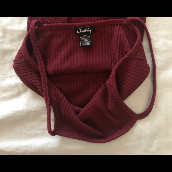 Womens Burgundy Justify Tanktop - Picture 3 of 3